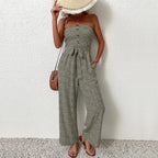 Strapless Wide Leg Jumpsuit Crepe Luxe Collection Exclusive
