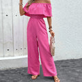 Pink Off Shoulder Wide Leg Jumpsuit Luxe Collection Exclusive
