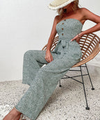 Strapless Wide Leg Jumpsuit Crepe Luxe Collection Exclusive