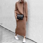Knitted Coordinated Set Roll Neck Ribbed Knit Collection Exclusive