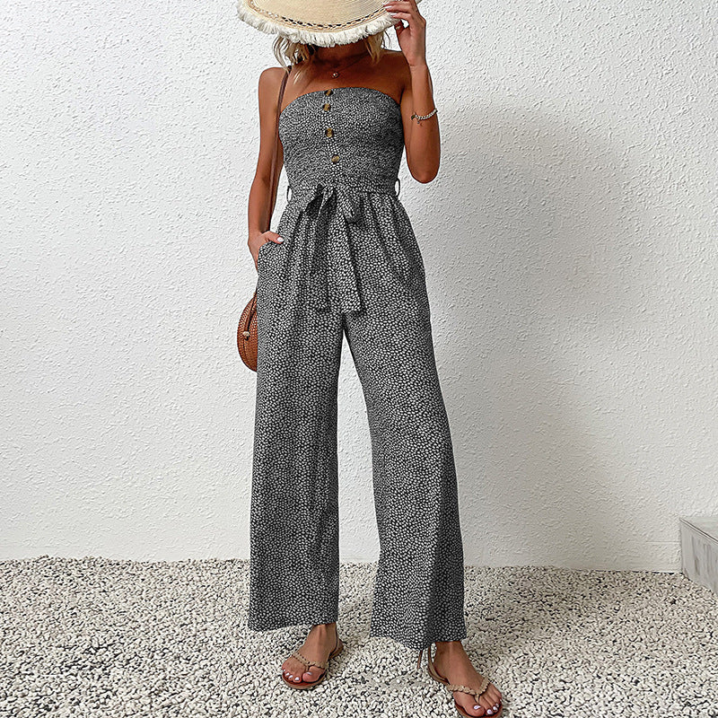 Strapless Wide Leg Jumpsuit Crepe Luxe Collection Exclusive