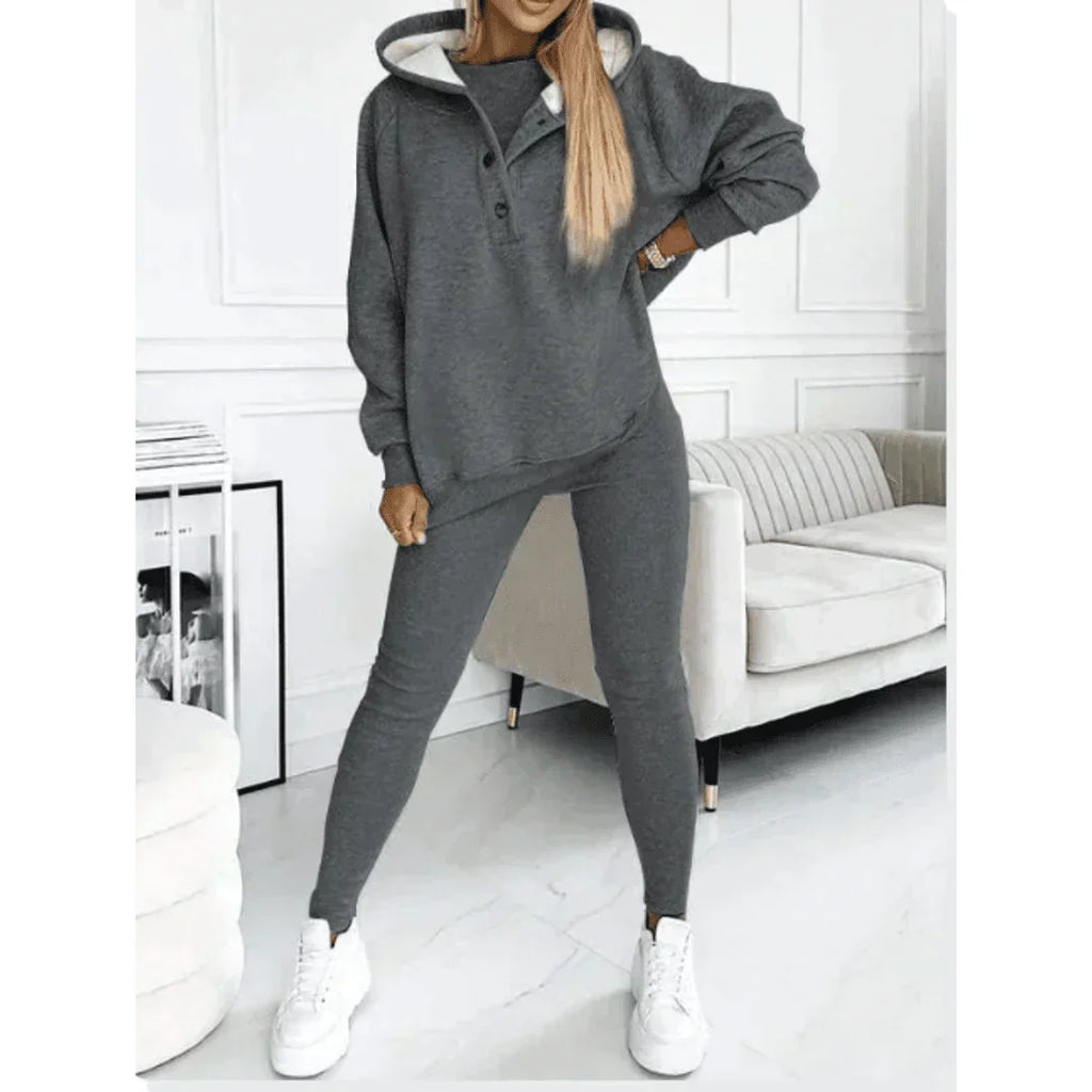 Luxe Collection Women's Three Piece Set Hoodie Cami Leggings Premium Knit