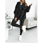 Luxe Collection Women's Three Piece Set Hoodie Cami Leggings Premium Knit