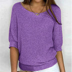 Luxe Collection Womens Top Elegant Loose Fit Patterned Knit Exclusive