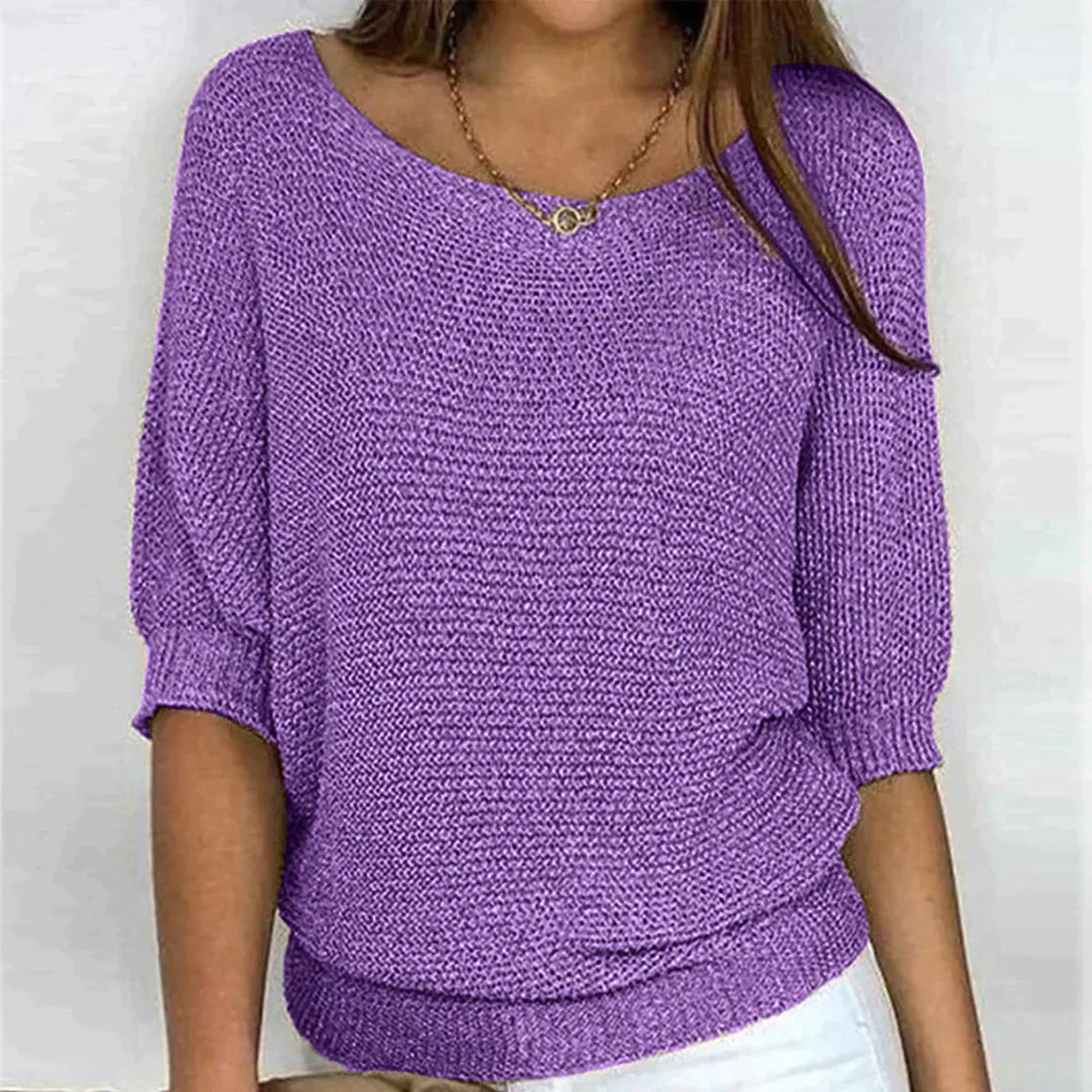 Luxe Collection Womens Top Elegant Loose Fit Patterned Knit Exclusive
