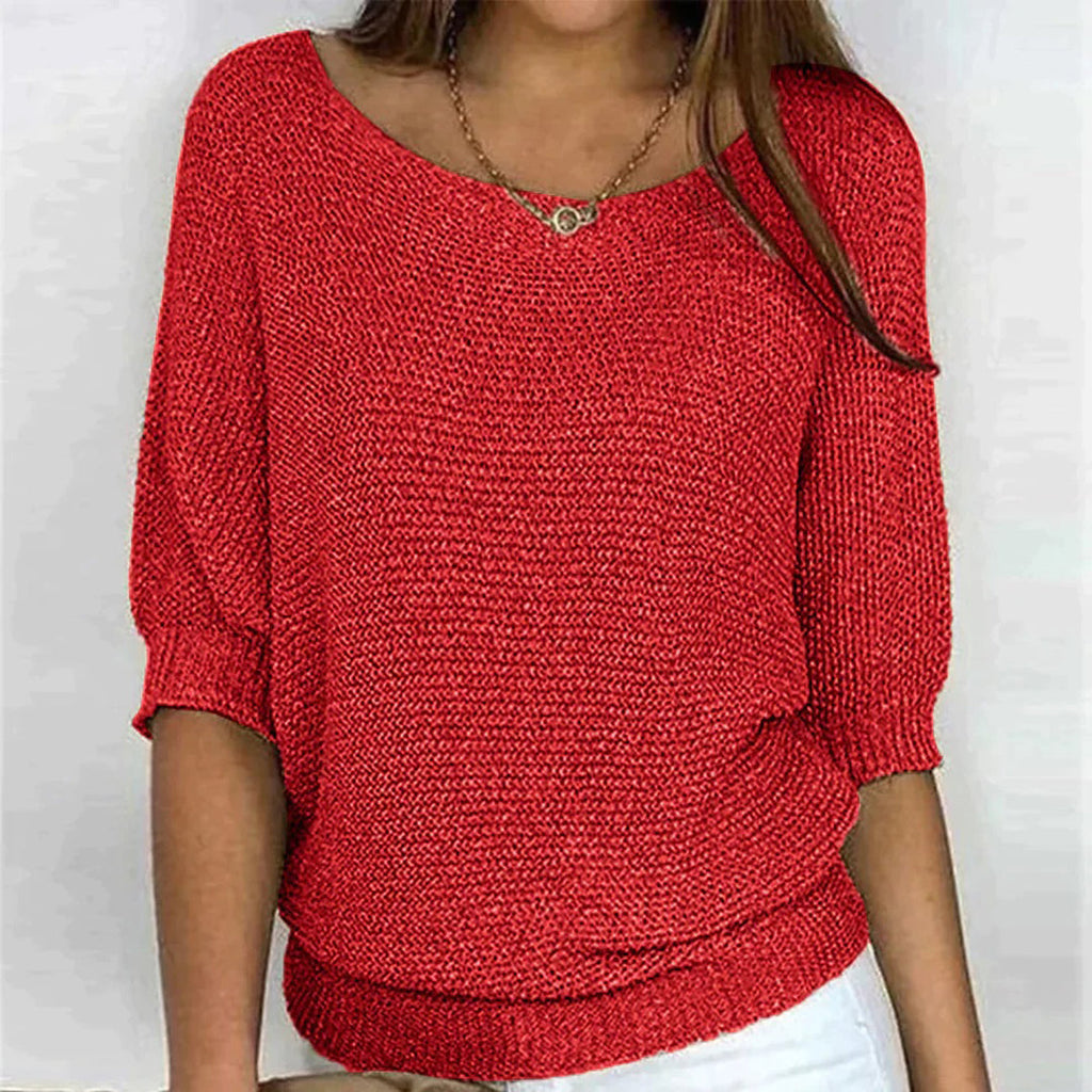 Luxe Collection Womens Top Elegant Loose Fit Patterned Knit Exclusive