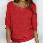 Luxe Collection Womens Top Elegant Loose Fit Patterned Knit Exclusive