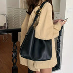 Women's Shoulder Bag Soft Bodied Design With Gold Buckle Wide Strap Limited