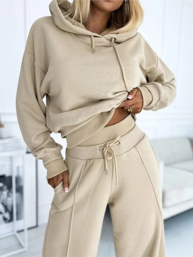 Luxe Jersey Collection Two Piece Set Hooded Top And Drawstring Trousers Limited