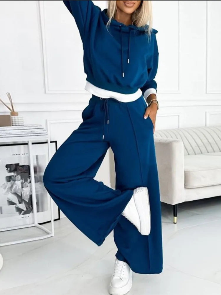 Luxe Jersey Collection Two Piece Set Hooded Top And Drawstring Trousers Limited