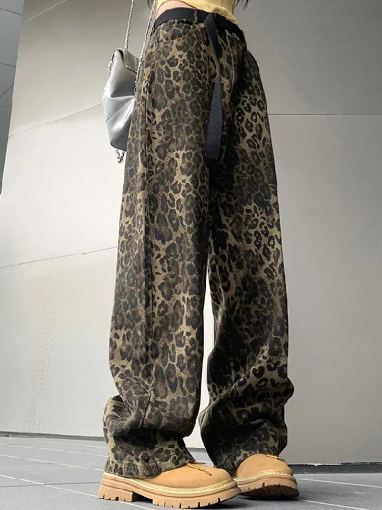Leopard Print Wide Leg Jeans Vintage Collection Exclusive Edition