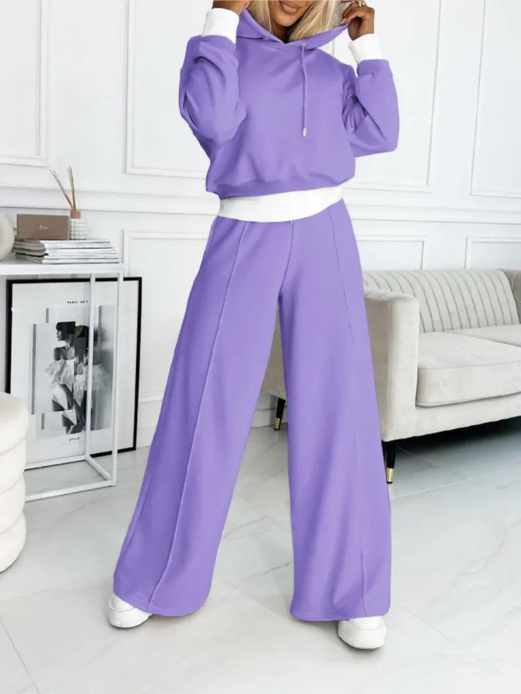 Luxe Jersey Collection Two Piece Set Hooded Top And Drawstring Trousers Limited