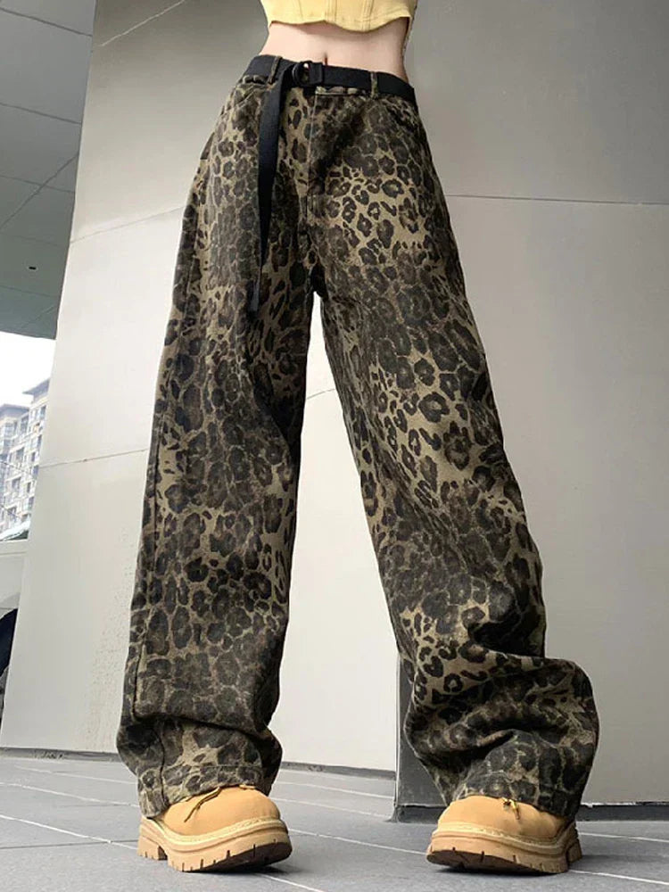 Leopard Print Wide Leg Jeans Vintage Collection Exclusive Edition