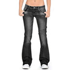 Womens Low Rise Flared Jeans Premium Denim Collection Limited Edition