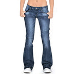 Womens Low Rise Flared Jeans Premium Denim Collection Limited Edition
