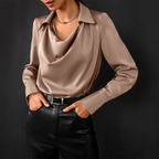 Silk Cowl Neck Blouse Womens Limited Edition Luxury Collection