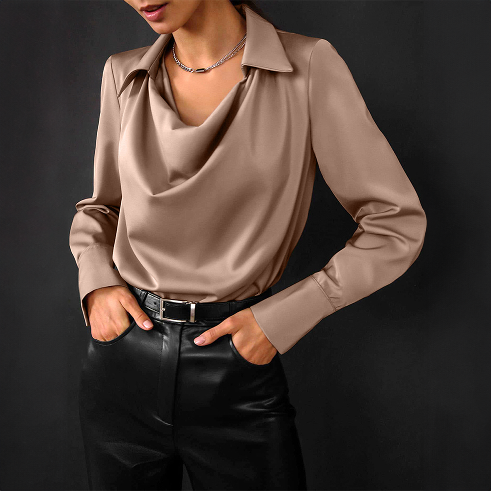 Silk Cowl Neck Blouse Womens Limited Edition Luxury Collection