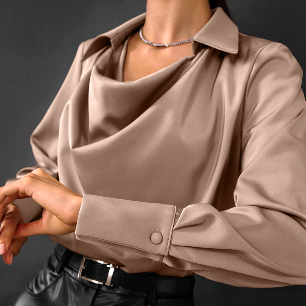 Silk Cowl Neck Blouse Womens Limited Edition Luxury Collection
