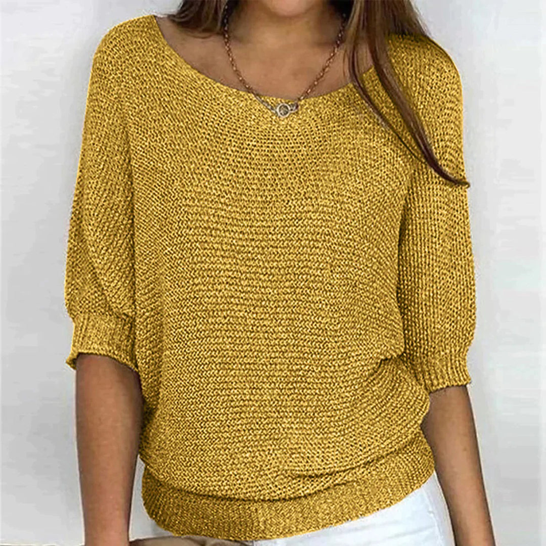 Luxe Collection Womens Top Elegant Loose Fit Patterned Knit Exclusive