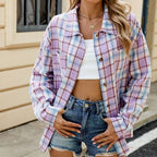 Cotton Heritage Plaid Shirt For Women Button Front Chest Pockets Limited Edition