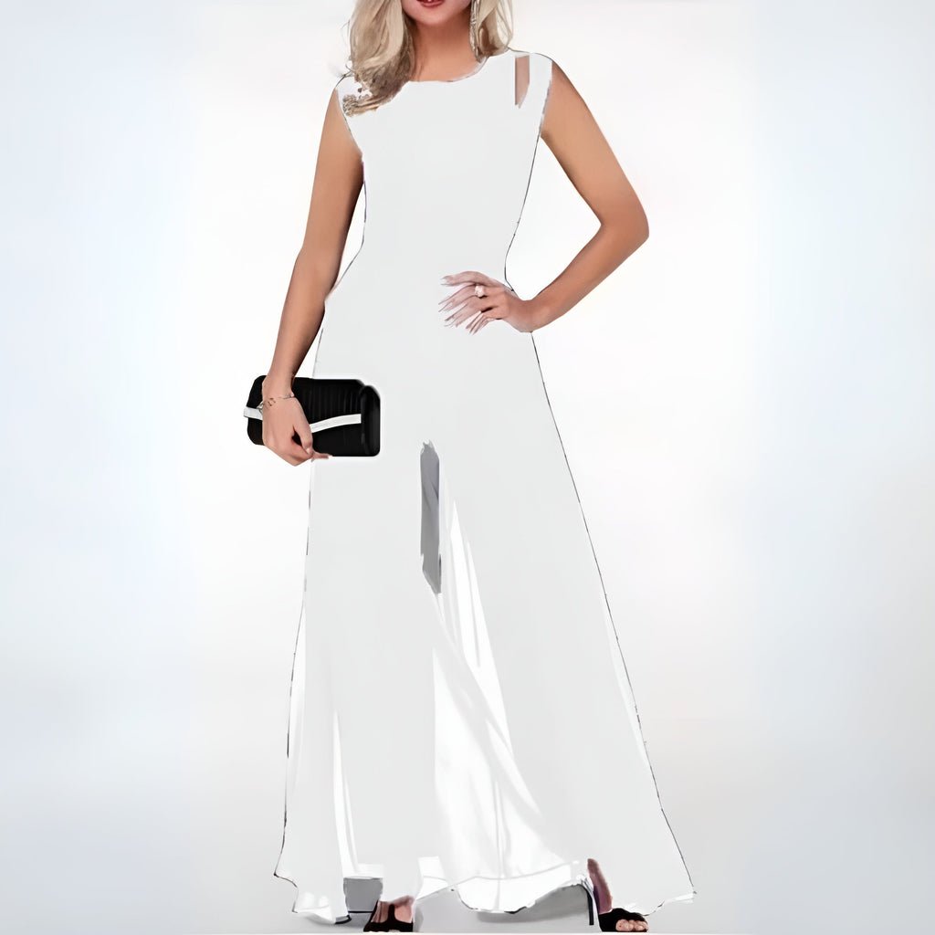 Womens Sleeveless Wide Leg Jumpsuit Crepe Summer Collection Exclusive