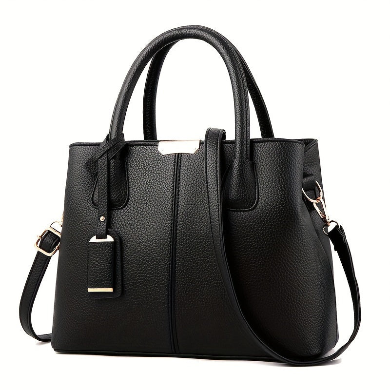 Leather Handbag Structured Tote Edition With Crossbody Strap