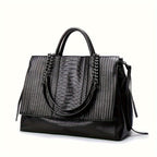 Chic Black Leather Limited Shoulder Bag For Women