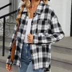 Cotton Heritage Plaid Shirt For Women Button Front Chest Pockets Limited Edition
