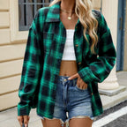 Cotton Heritage Plaid Shirt For Women Button Front Chest Pockets Limited Edition