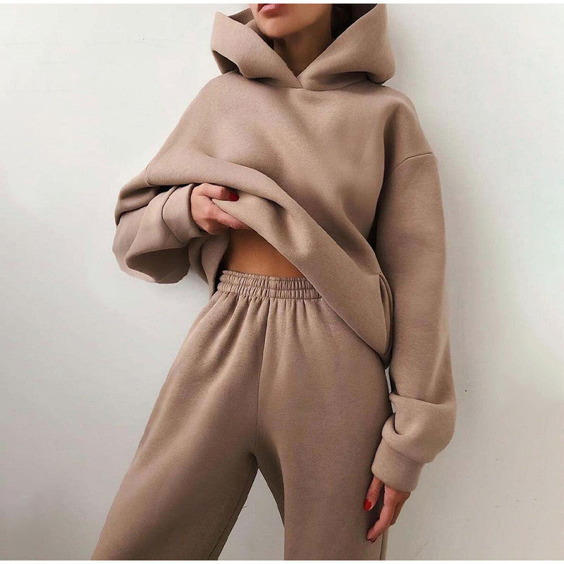 Luxe Velour Women's Loungewear Set Hoodie And Joggers Kangaroo Pocket Premium