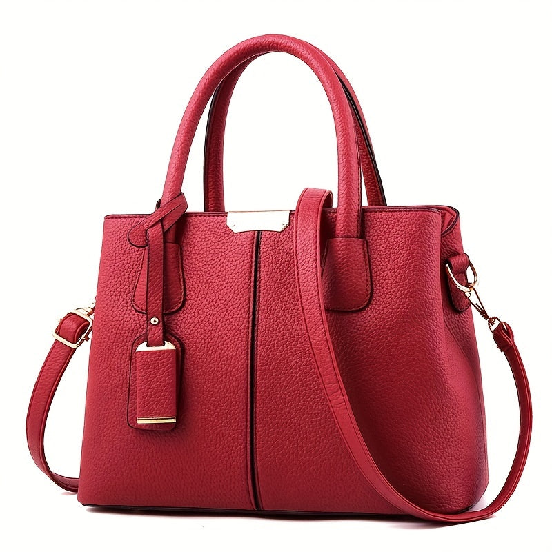 Leather Handbag Structured Tote Edition With Crossbody Strap