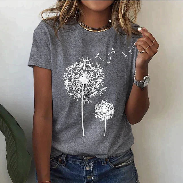 Dandelion Floral Collection Casual T Shirt For Women Exclusive Edition