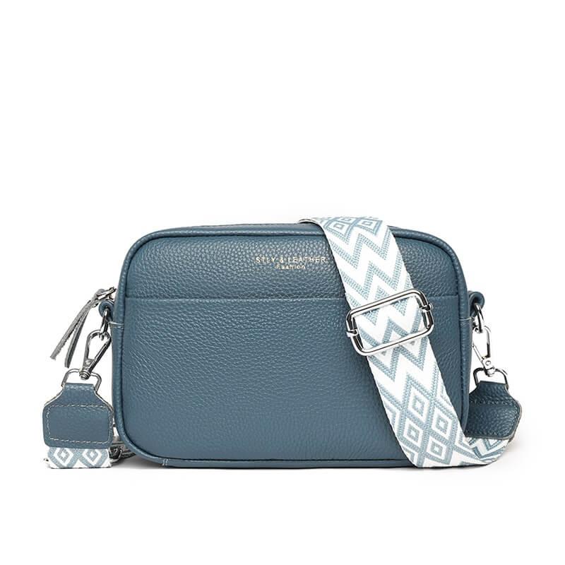 Boxy Womens Crossbody Bag Calfskin Leather Collection Limited Patterned Strap