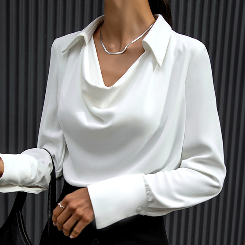Silk Cowl Neck Blouse Womens Limited Edition Luxury Collection