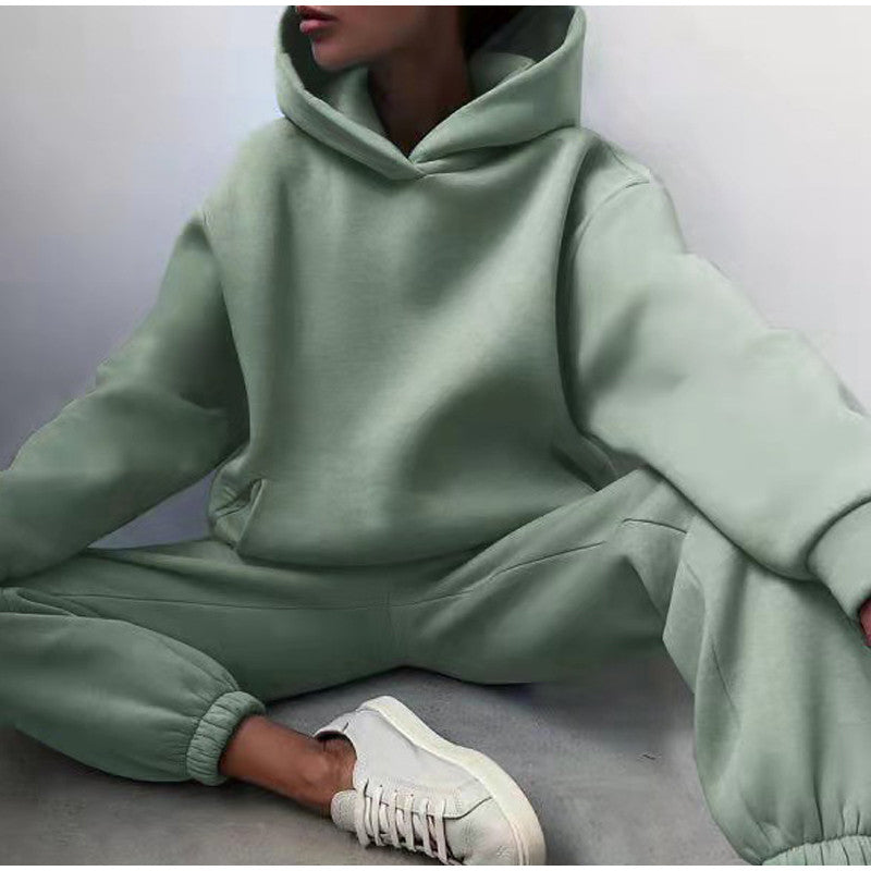 Luxe Velour Women's Loungewear Set Hoodie And Joggers Kangaroo Pocket Premium