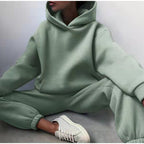 Luxe Velour Women's Loungewear Set Hoodie And Joggers Kangaroo Pocket Premium