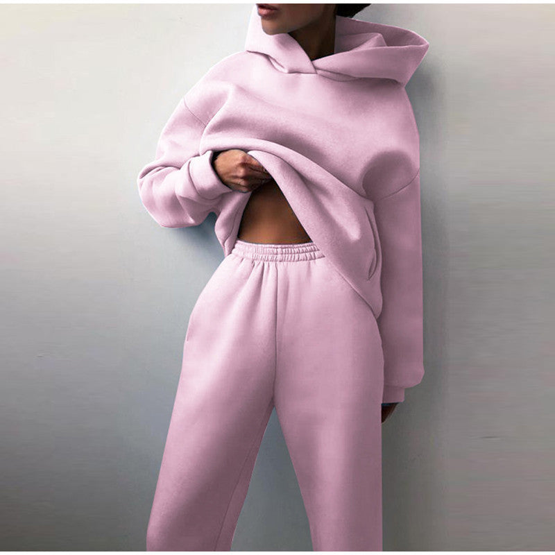 Luxe Velour Women's Loungewear Set Hoodie And Joggers Kangaroo Pocket Premium
