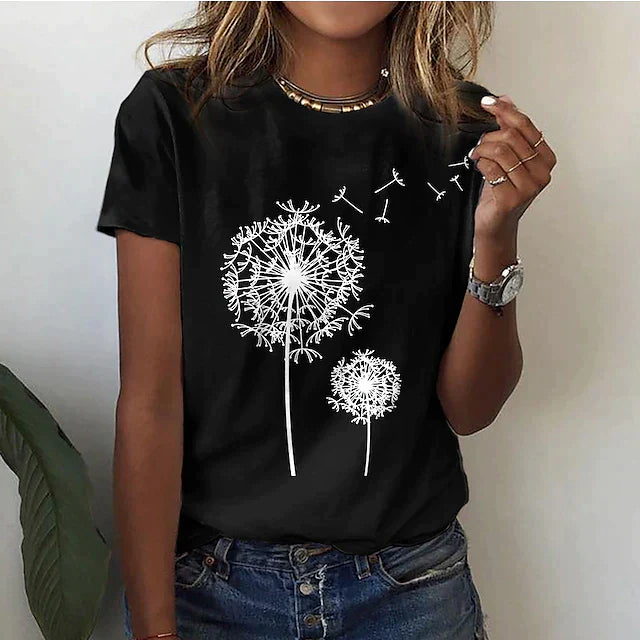Dandelion Floral Collection Casual T Shirt For Women Exclusive Edition