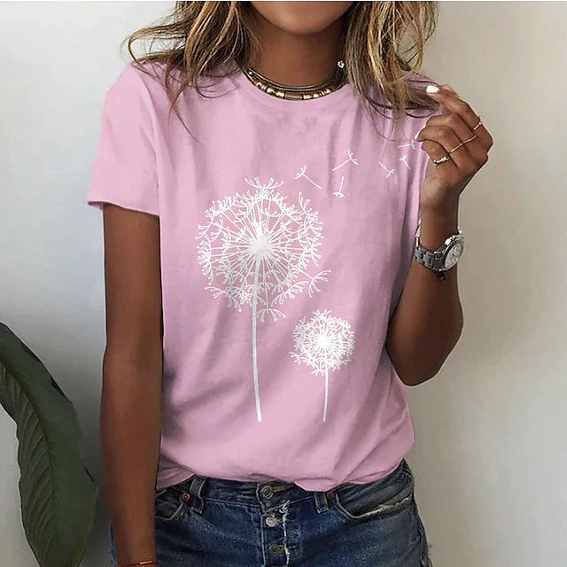 Dandelion Floral Collection Casual T Shirt For Women Exclusive Edition