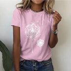 Dandelion Floral Collection Casual T Shirt For Women Exclusive Edition