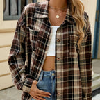 Cotton Heritage Plaid Shirt For Women Button Front Chest Pockets Limited Edition