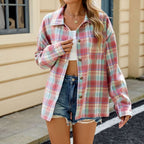 Cotton Heritage Plaid Shirt For Women Button Front Chest Pockets Limited Edition