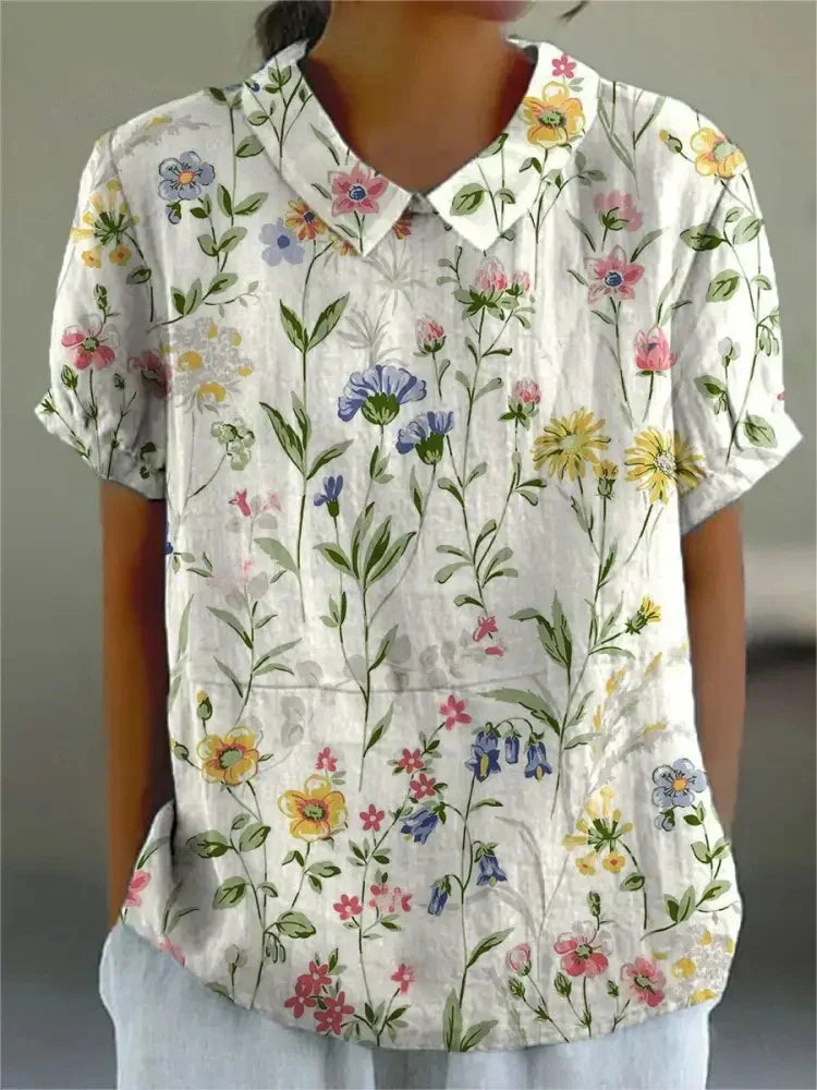 Floral Collection Blouse With Peter Pan Collar Timeless Exclusive