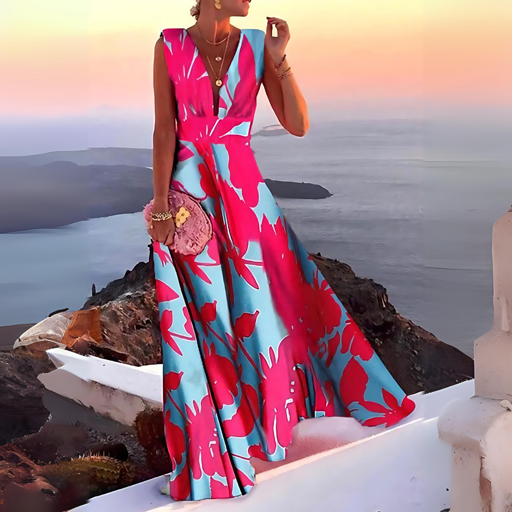 Silk Blend Sleeveless Printed Dress Luxe Collection Limited Edition