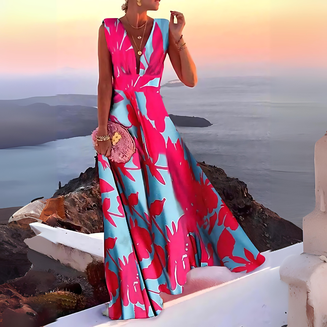 Silk Blend Sleeveless Printed Dress Luxe Collection Limited Edition