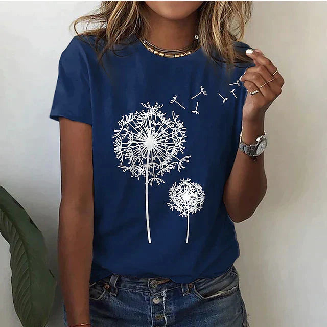 Dandelion Floral Collection Casual T Shirt For Women Exclusive Edition