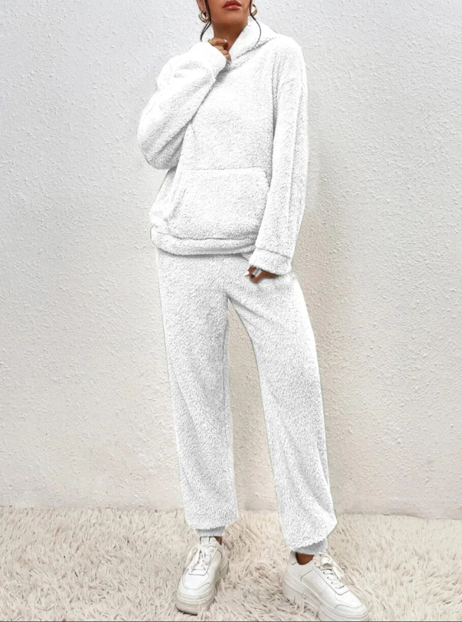 Women's Plush Fleece Loungewear Set Hoodie And Joggers Cocoon Collection Limited Run