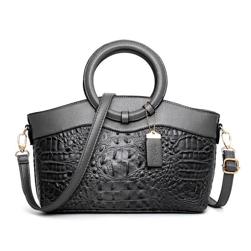 Crocodile Motif Leather Handbag Luxury Collection Limited Edition