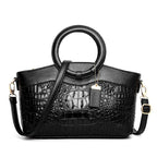 Crocodile Motif Leather Handbag Luxury Collection Limited Edition