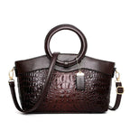 Crocodile Motif Leather Handbag Luxury Collection Limited Edition